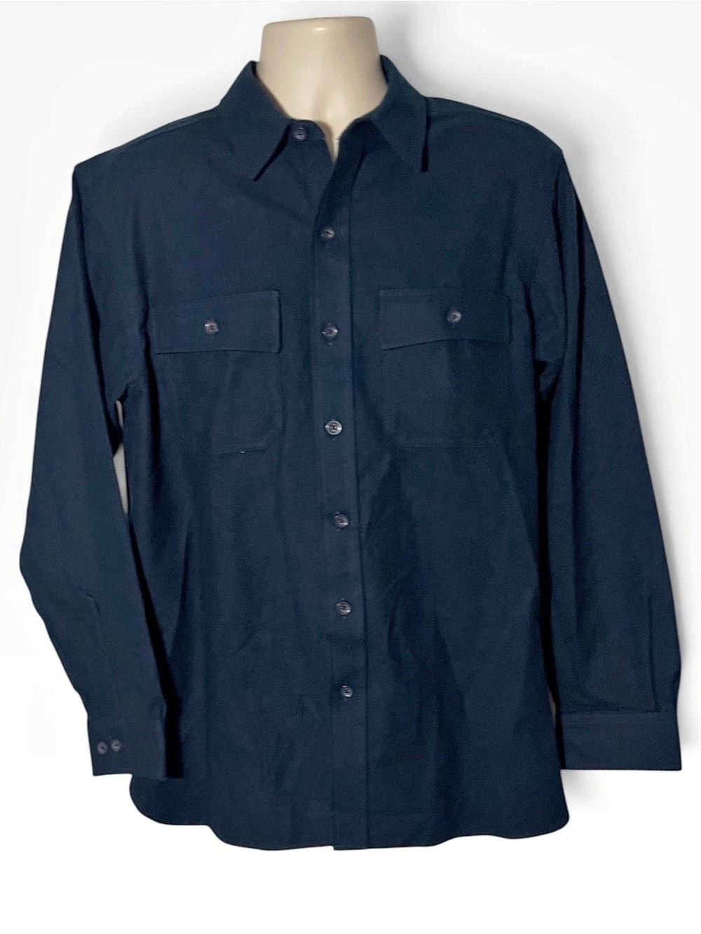 L.L.Bean Chamois Shirt Cotton Button Down Shirt in Blue Size Medium NWT
